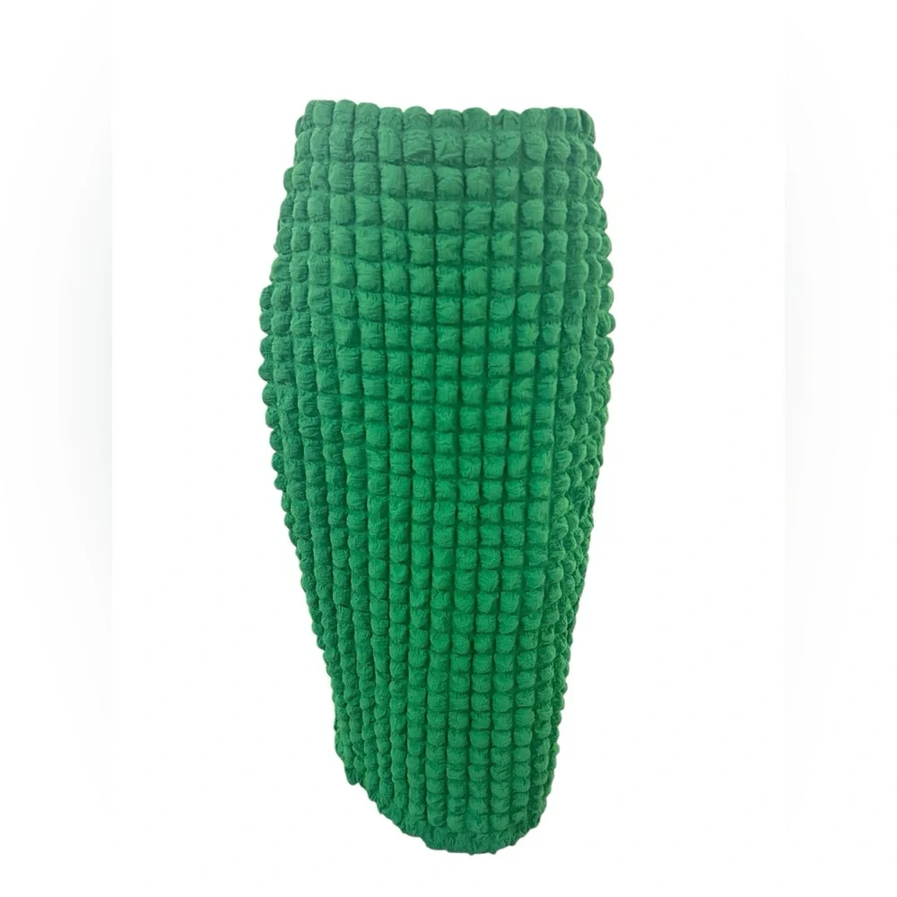 Amanda Uprichard stretchy Textured Green Midi Skirt